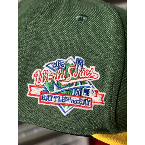 New Era San Francisco Giants Hat Oakland A's Green and Yellow Battle of … - Picture 4 of 7